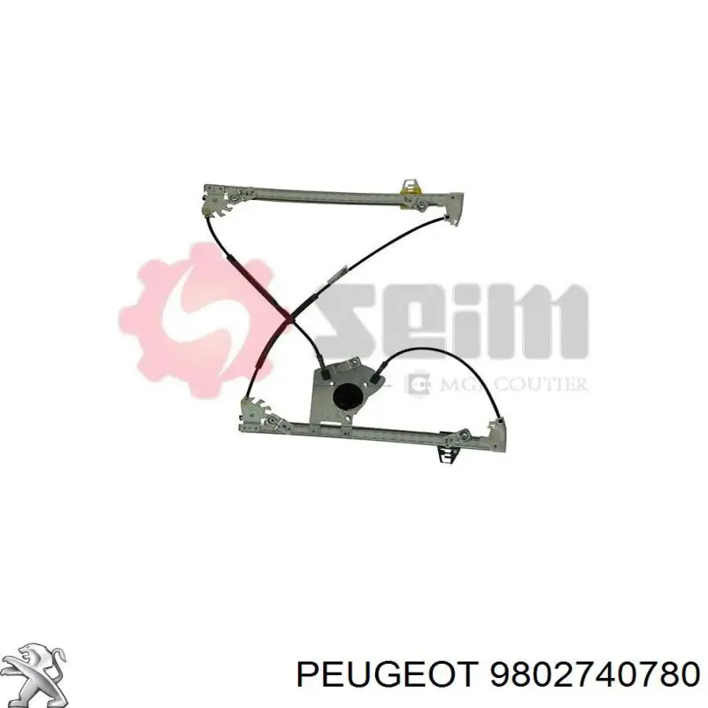 9802740780 Peugeot/Citroen mecanismo de elevalunas, puerta delantera derecha