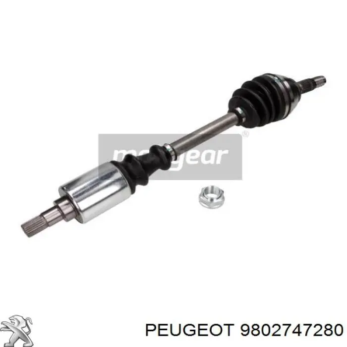 9802747280 Peugeot/Citroen árbol de transmisión delantero izquierdo