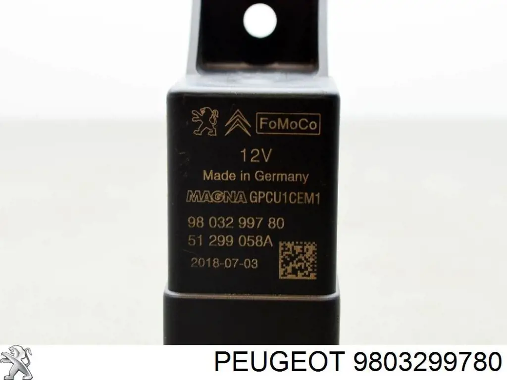 9803299780 Peugeot/Citroen Relé de bujías incandescentes