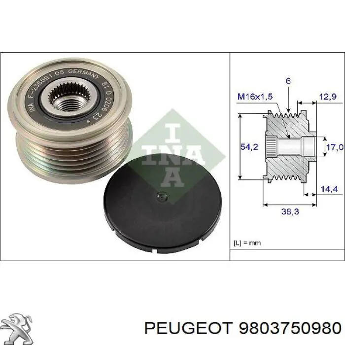 9803750980 Peugeot/Citroen alternador