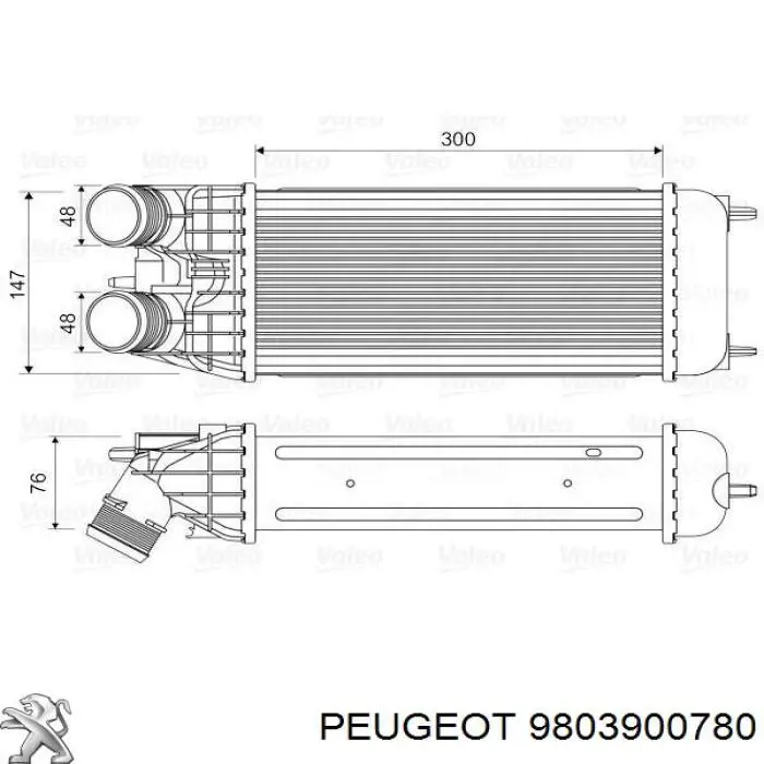 9803900780 Peugeot/Citroen intercooler