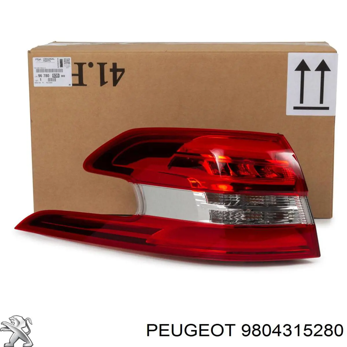 9804315280 Peugeot/Citroen reflector, parachoques trasero, izquierdo
