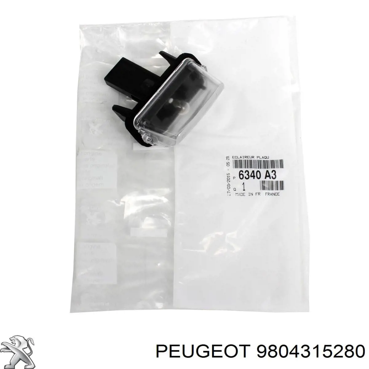 Reflector trasero izquierdo del parachoques 9804315280 Peugeot/Citroen