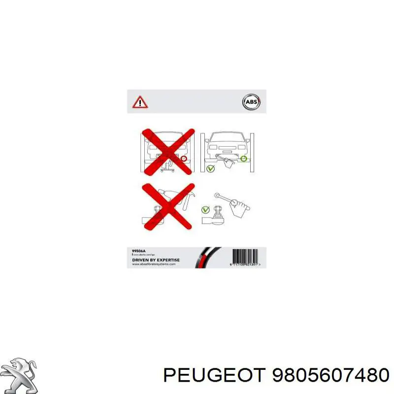 9805607480 Peugeot/Citroen barra oscilante, suspensión de ruedas delantera, inferior izquierda