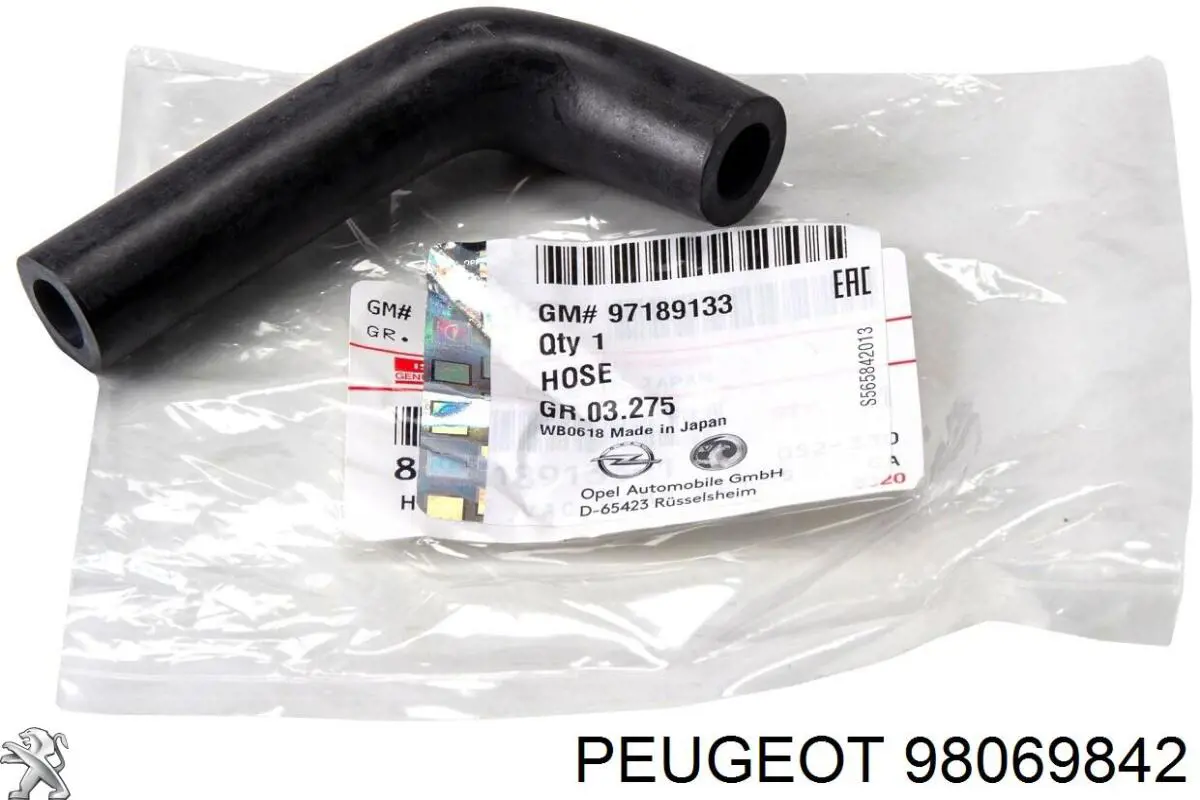 Tubo de suministro de aceite a la turbina 98069842 Peugeot/Citroen