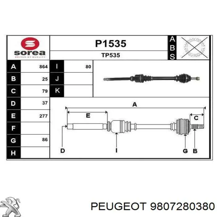 9807280380 Peugeot/Citroen