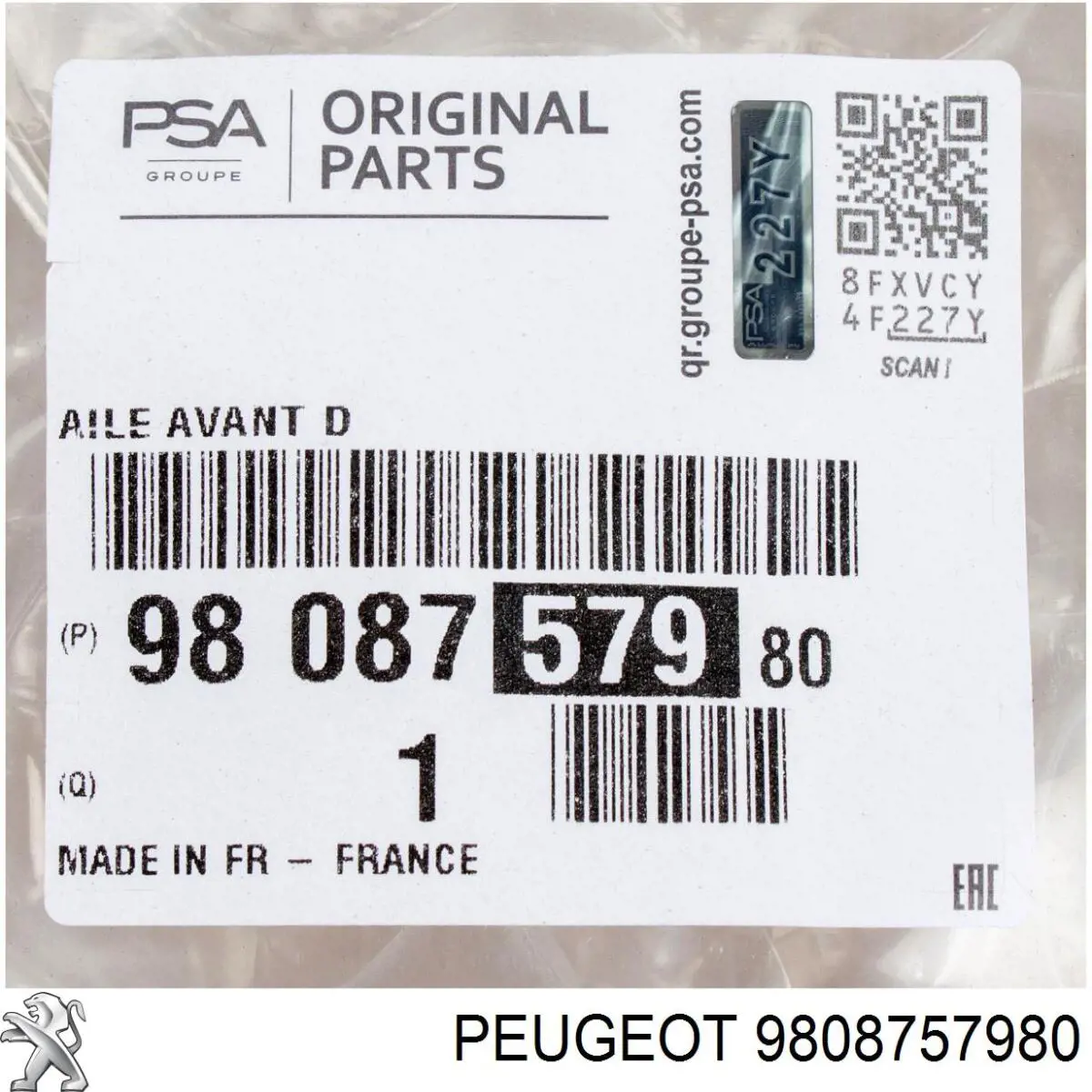 Guardabarros delanteros derecho Peugeot/Citroen 9808757980 precio, desde 236,68 EUR