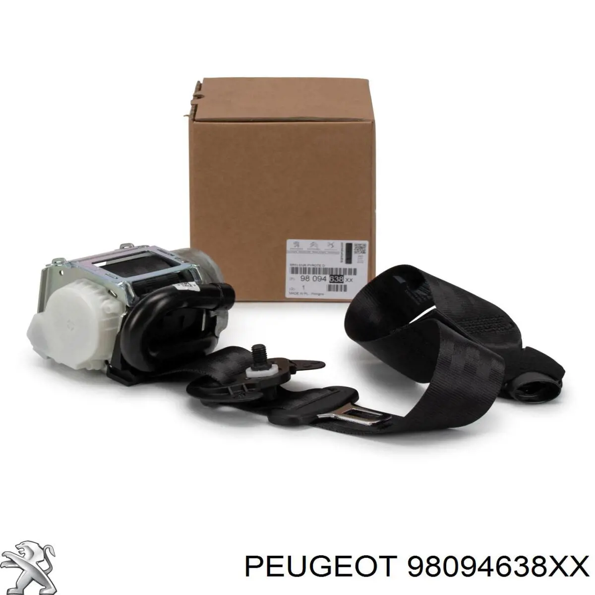 98094638XX Peugeot/Citroen Cinturón de seguridad delantero derecho