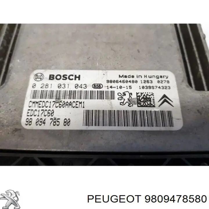  Peugeot/Citroen 9809478580 precio, desde 361,55 EUR