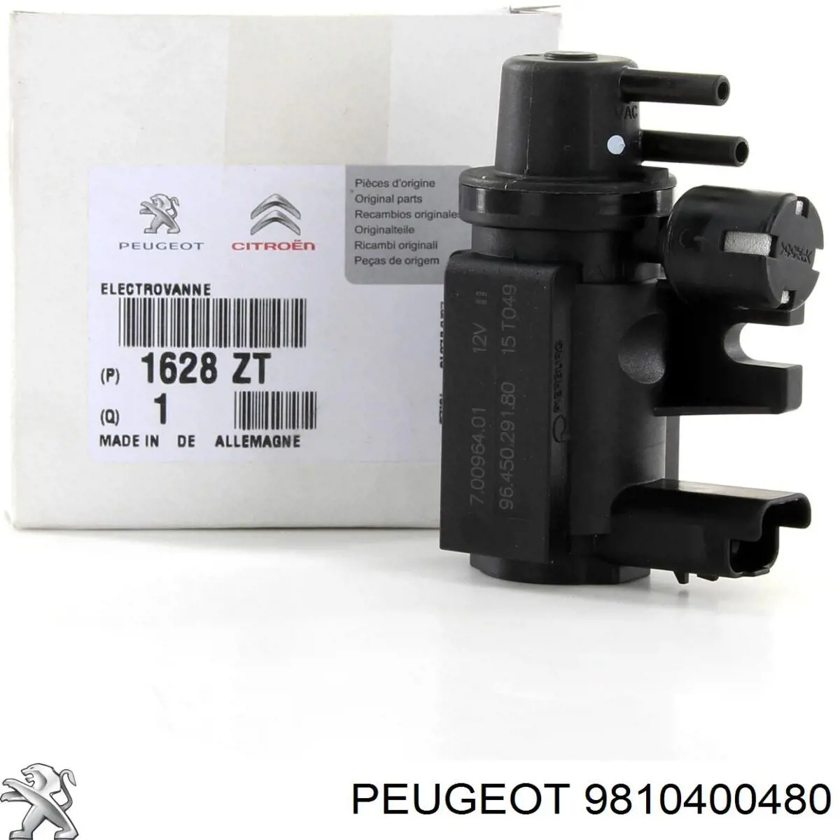Válvula solenoide de control de presión de sobrealimentación 9810400480 Peugeot/Citroen