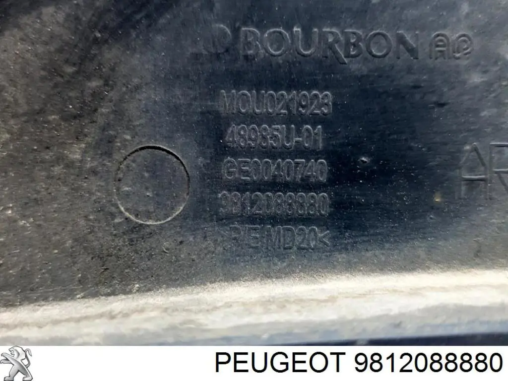 9812088880 Peugeot/Citroen Extensión de la aleta trasera izquierda