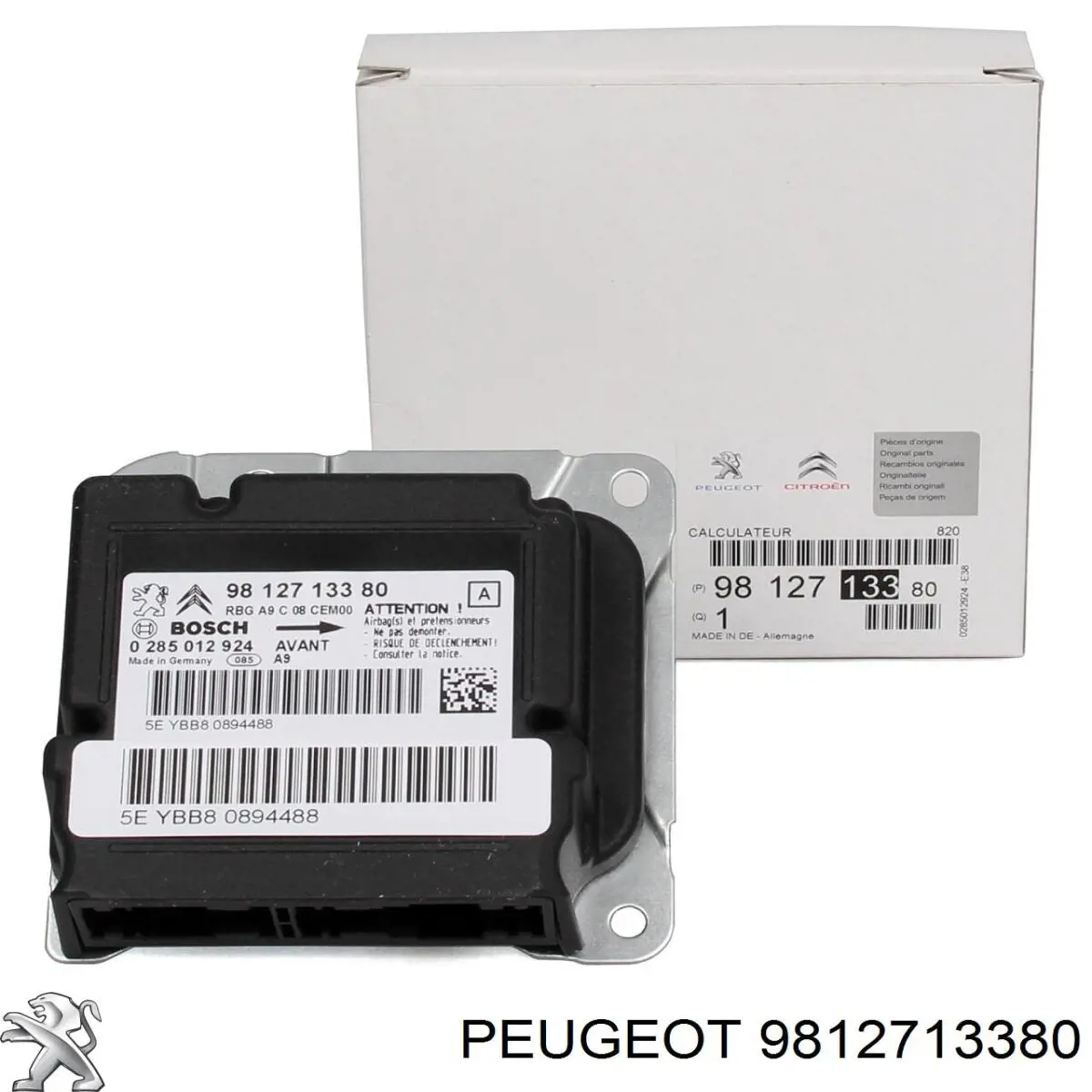 Módulo de control de airbag 9812713380 Peugeot/Citroen