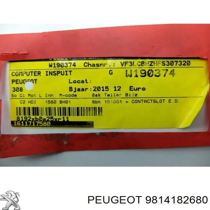 Unidad de control del motor  Peugeot/Citroen 9814182680 precio, desde 328,15 EUR