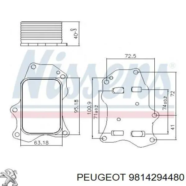Radiador de aceite debajo del filtro Peugeot/Citroen 9814294480 precio, desde 64,75 EUR