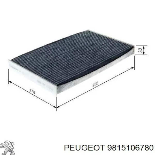 Filtro de habitáculo 9815106780 Peugeot/Citroen