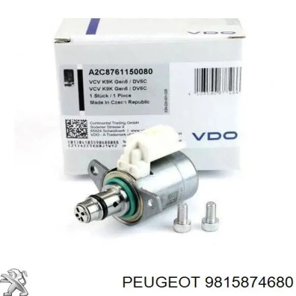 Comprar 9815874680 Peugeot/Citroen Válvula reguladora de presión del sistema common rail