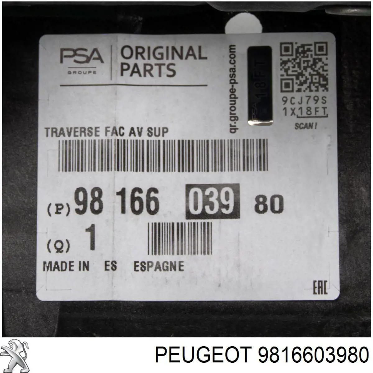 Soporte superior del radiador (panel de montaje de faros) Peugeot/Citroen 9807148180 precio, desde 101,34 EUR