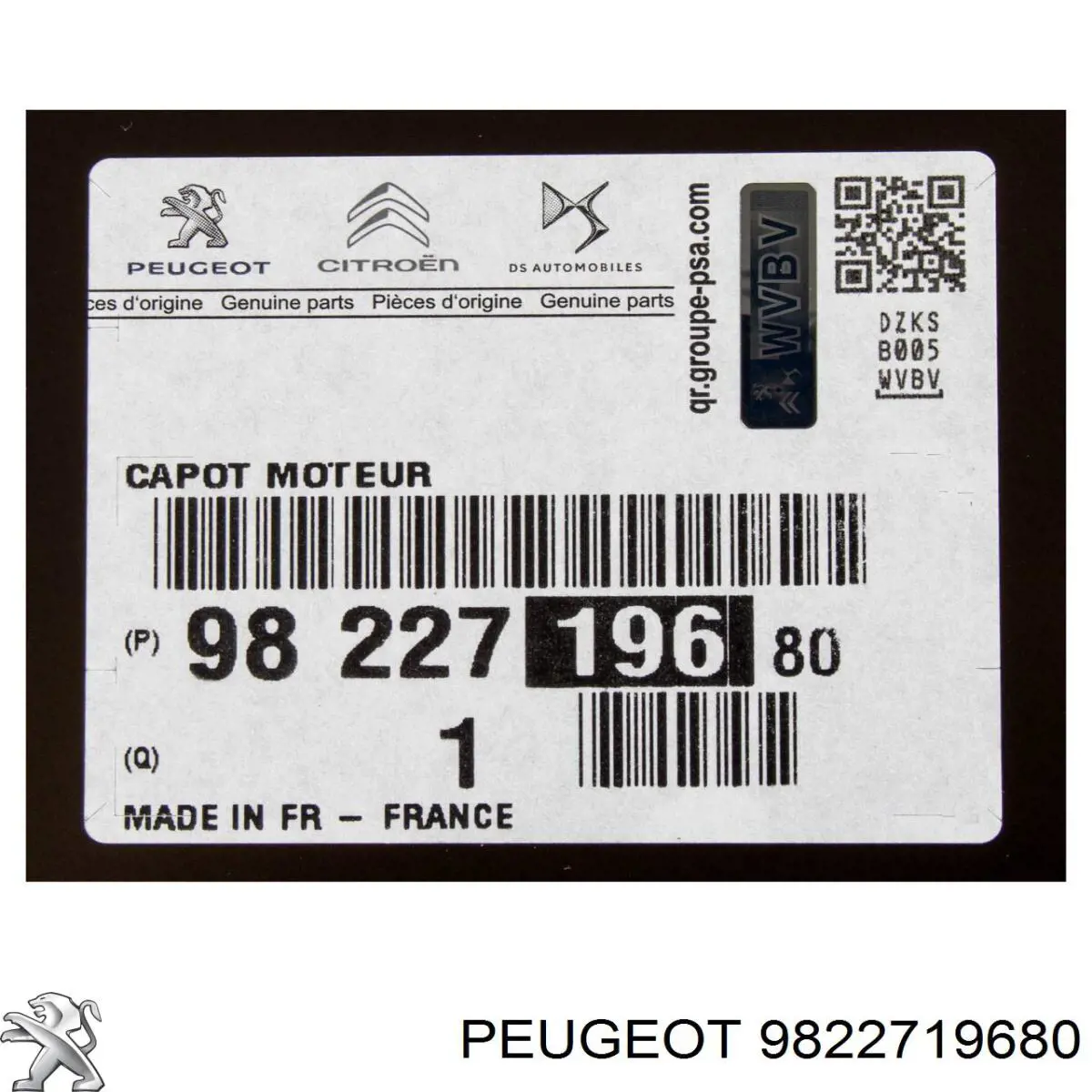 9822719680 Peugeot/Citroen Capó delantero
