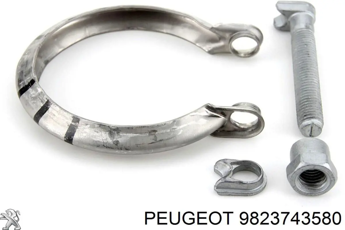 Abrazadera del colector de escape Peugeot/Citroen 9823743580