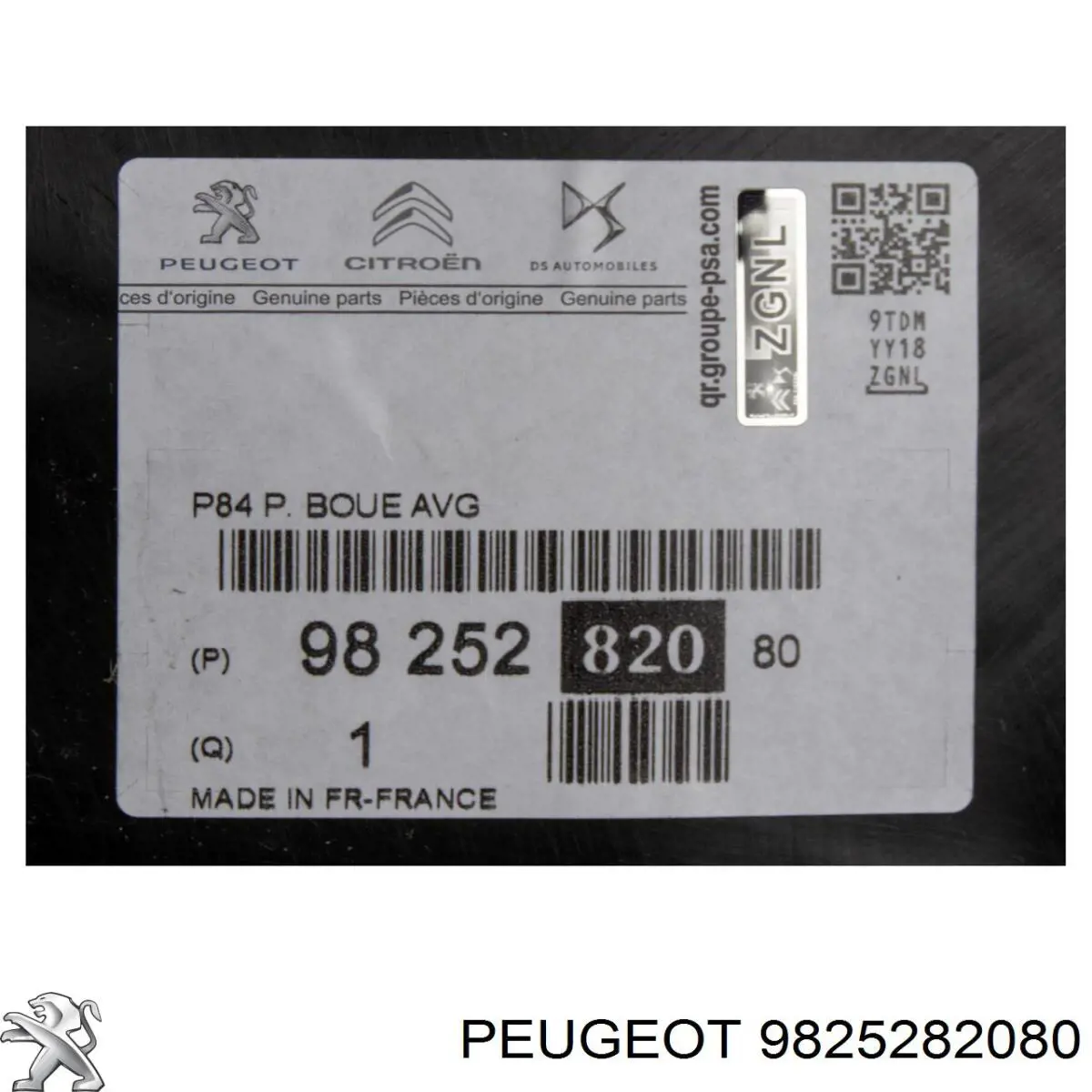 9825282080 Peugeot/Citroen Guardalodos interior izquierdo, guardafango delantero