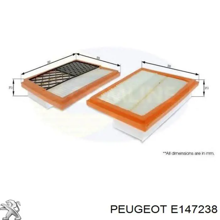 E147238 Peugeot/Citroen filtro de aire