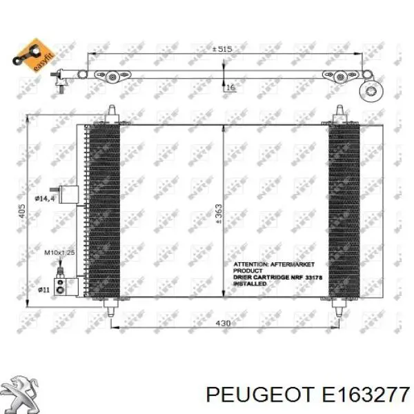 E163277 Peugeot/Citroen condensador aire acondicionado