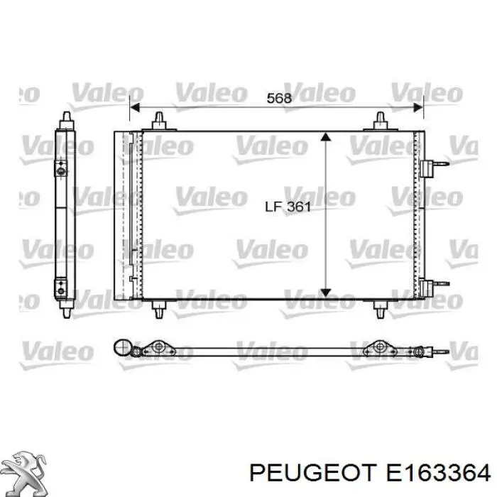 E163364 Peugeot/Citroen condensador aire acondicionado