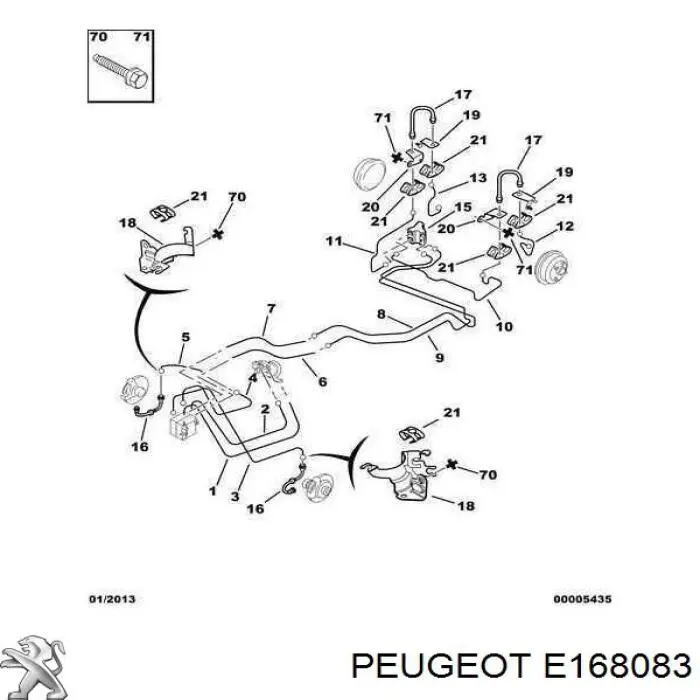 Comprar E168083 Peugeot/Citroen Latiguillo de freno trasero izquierdo