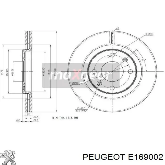 6110067 Metzger freno de disco delantero