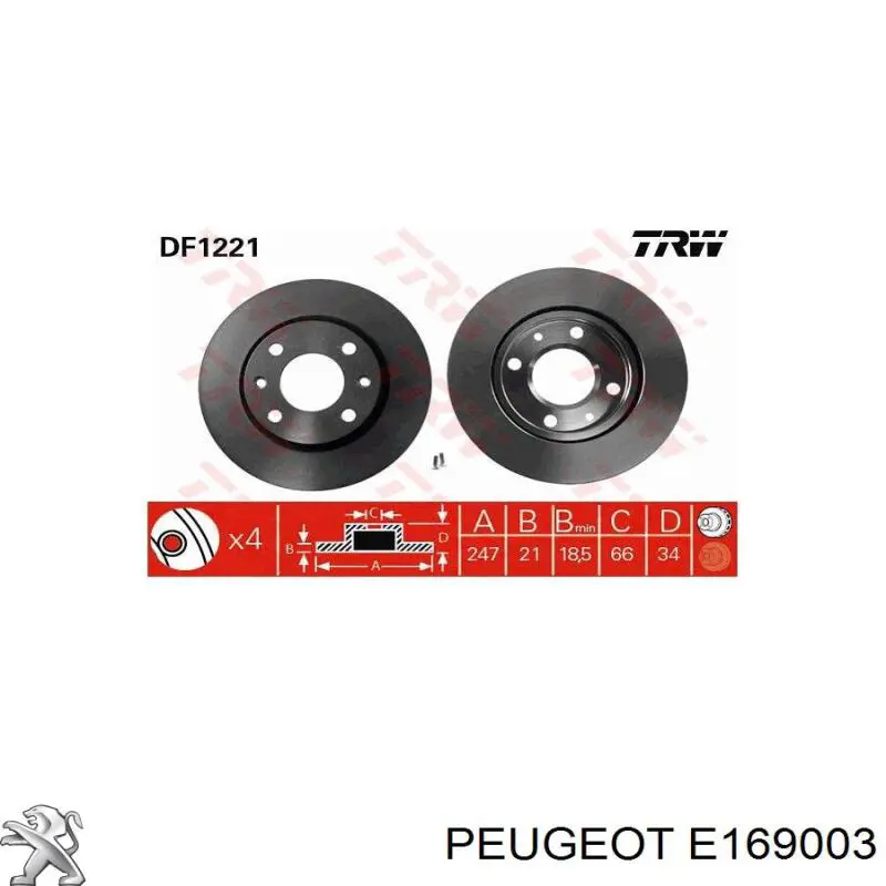 Freno de disco delantero Peugeot 205 1 741A, C
