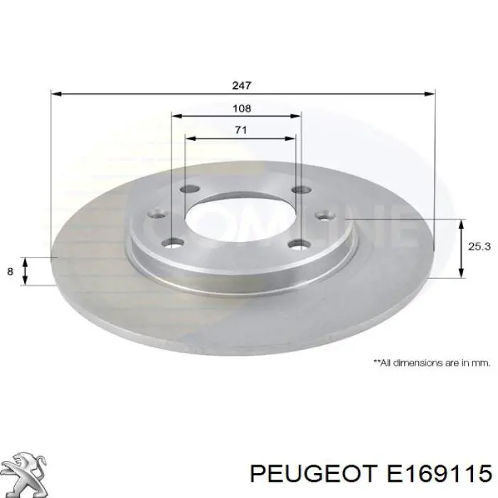 Disco de freno trasero Peugeot 206 2A/C