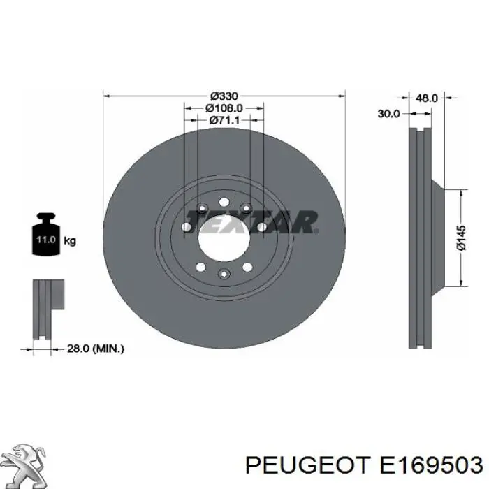 Frenos delanteros Peugeot/Citroen E169503 precio, desde 81,07 EUR