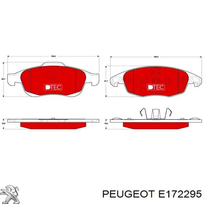 E172295 Peugeot/Citroen pastillas de freno delanteras