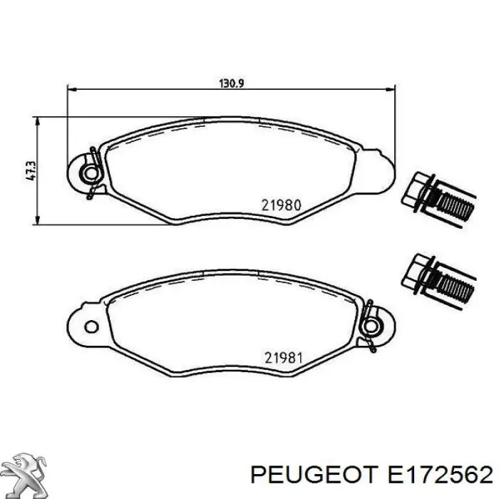 E172562 Peugeot/Citroen pastillas de freno delanteras