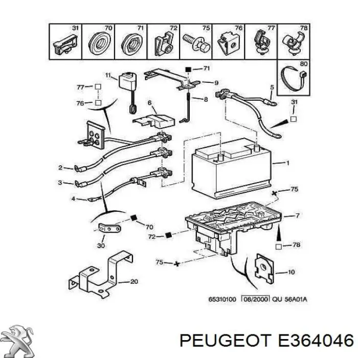 Batería de Arranque Peugeot/Citroen (E364046)