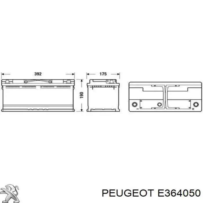 Batería de arranque Peugeot/Citroen E364050 precio, desde 179,77 EUR