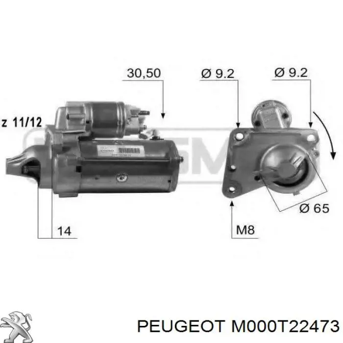 M000T22473 Peugeot/Citroen motor de arranque