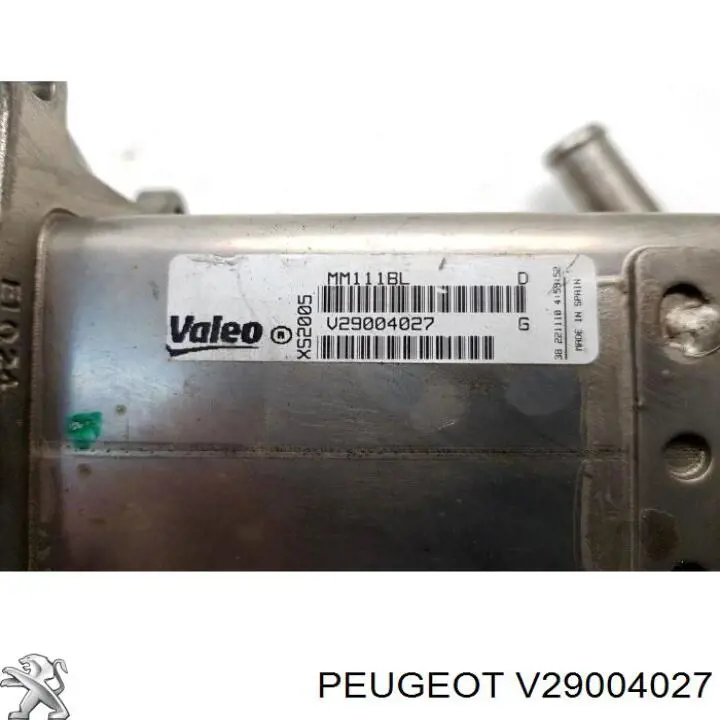 V29004027 Peugeot/Citroen Enfriador de recirculación de gases de escape EGR