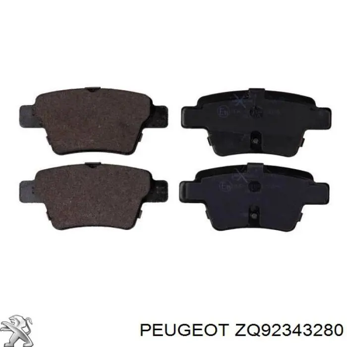 ZQ92343280 Peugeot/Citroen pastillas de freno traseras