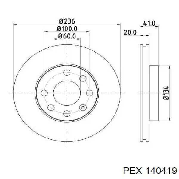 Freno de disco delantero Opel Astra 51, 52, F35, M35
