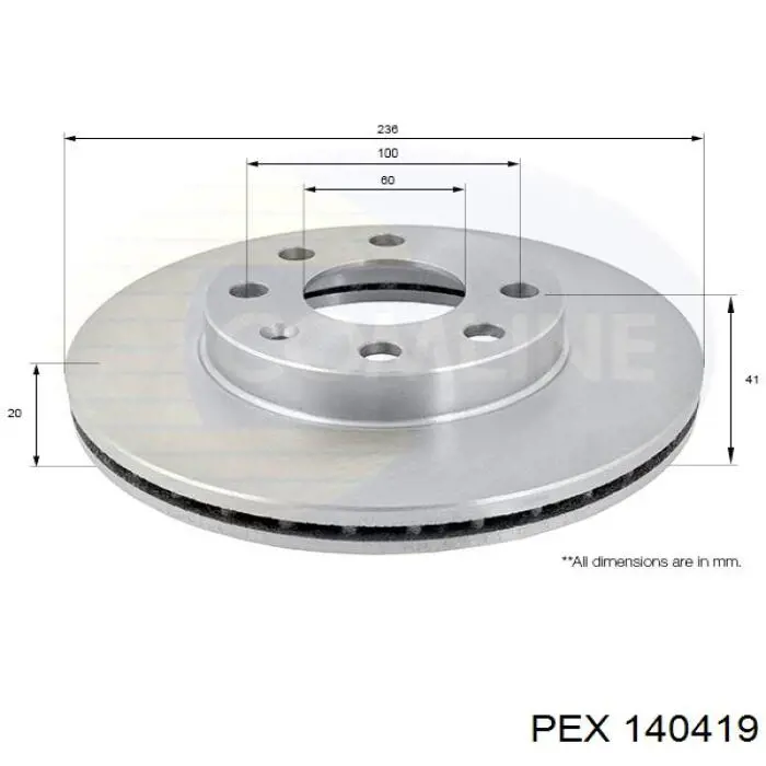 Freno de disco delantero Opel Astra 51, 52, F35, M35
