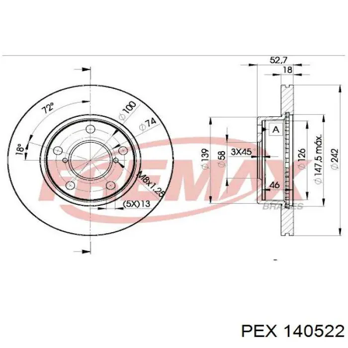 140522 PEX freno de disco delantero