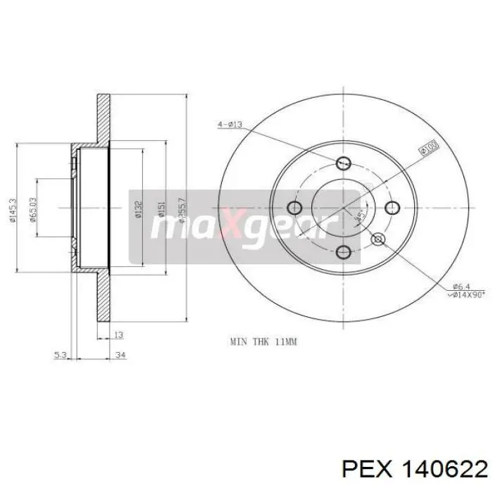 140622 PEX freno de disco delantero