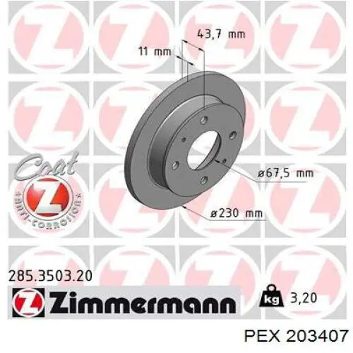 20.3407 PEX rodillo intermedio de correa dentada