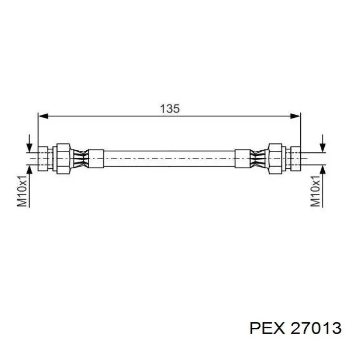 27.013 PEX tubo flexible de frenos trasero