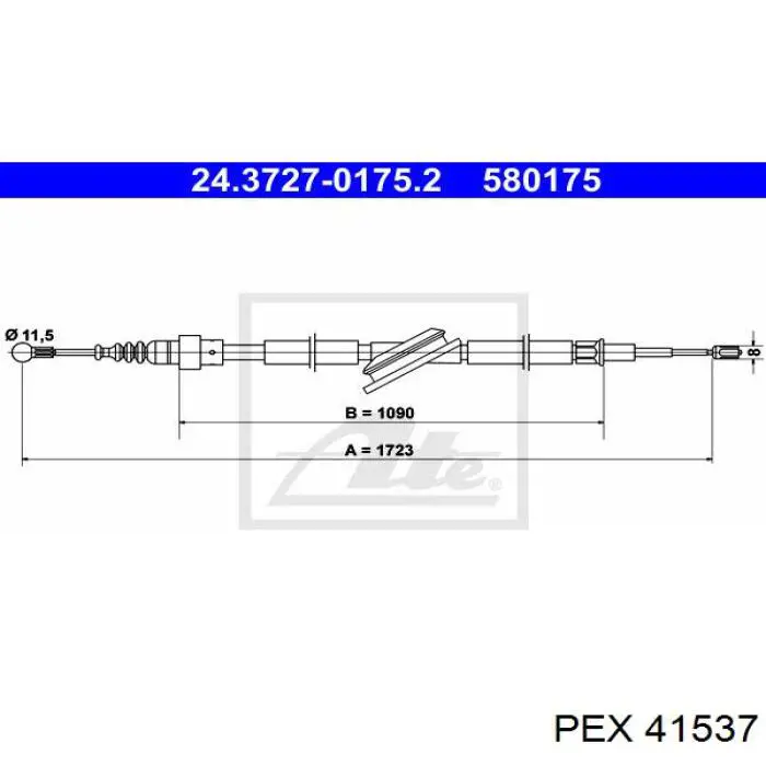 4.1537 PEX cable de freno de mano trasero derecho/izquierdo