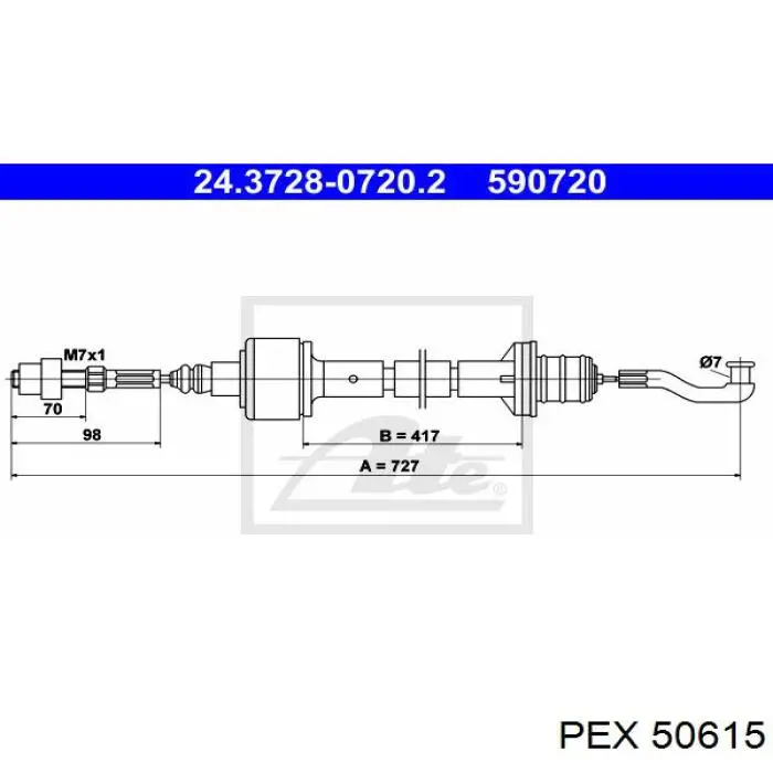 5.0615 PEX cable de embrague