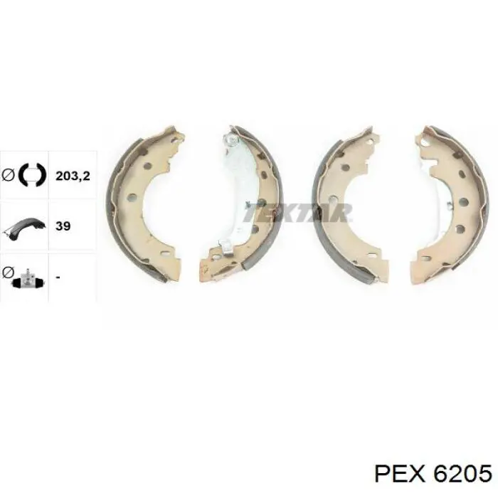 6.205 PEX zapatas de frenos de tambor traseras