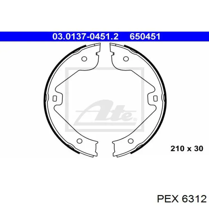 6.312 PEX juego de zapatas de frenos, freno de estacionamiento