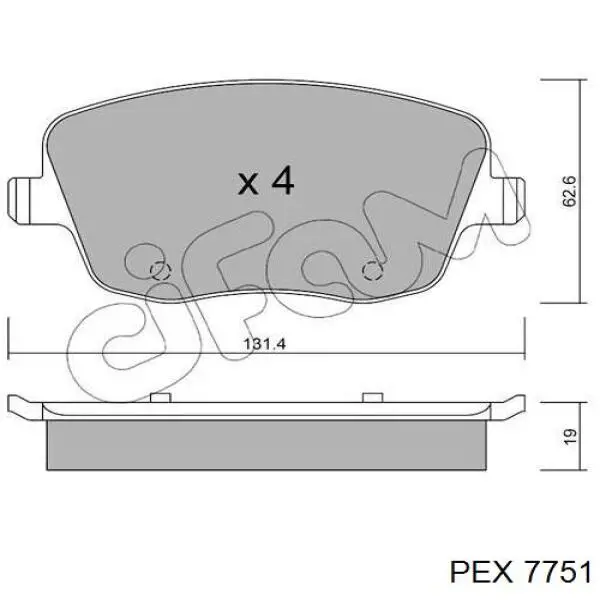7751 PEX pastillas de freno delanteras